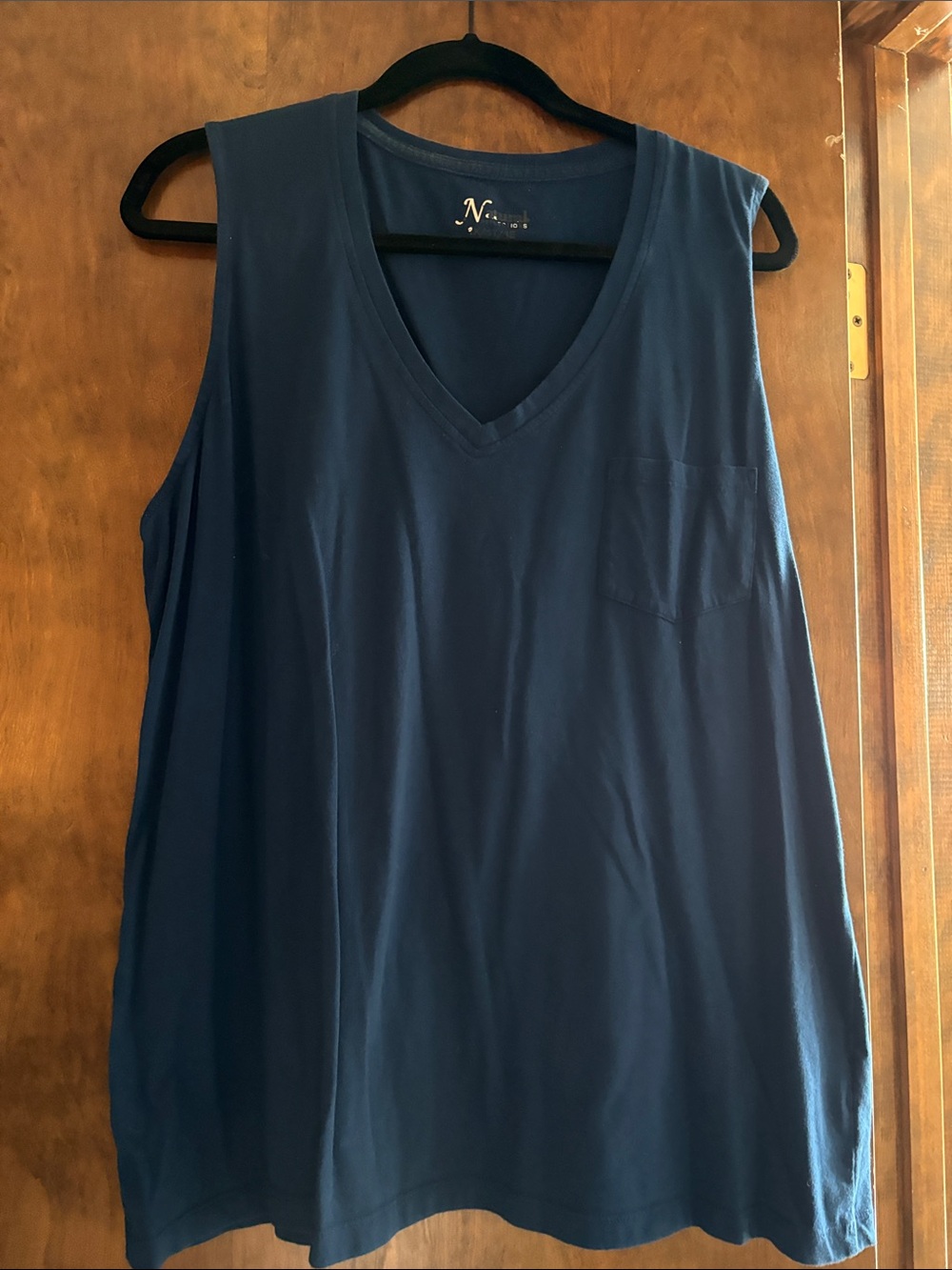 Natural Reflections Navy Blue V-Neck Tank Top